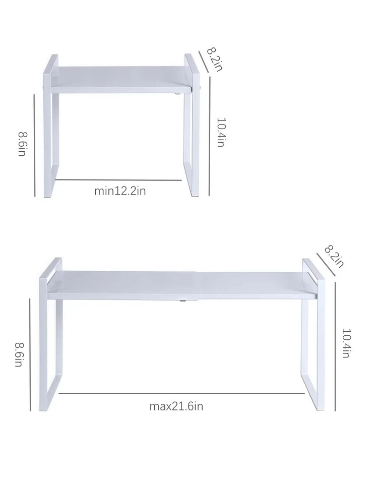 Expandable Cabinet Shelf Organizer Riser for Kitchen Pantry Cupboard Under Si...