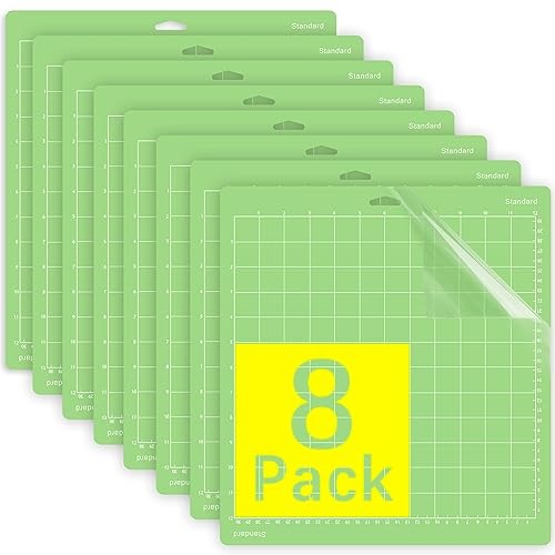 Cutting Mat, Compatible With Cricut Explore 12x12in(8 Pack)Standard Green