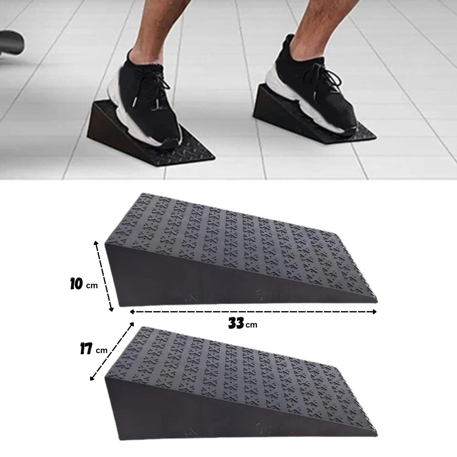 2PCs Squat Wedge Block – Adjustable Slant Board for Heel Elevated Squats, Cal...