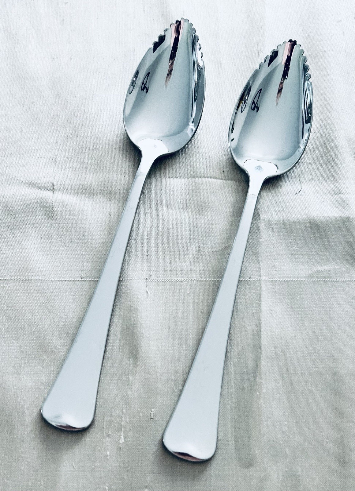 Oneida Stainless Flatware WYNDHAM / DISTINCTION Set of 2 SERRATED FRUIT SPOONS