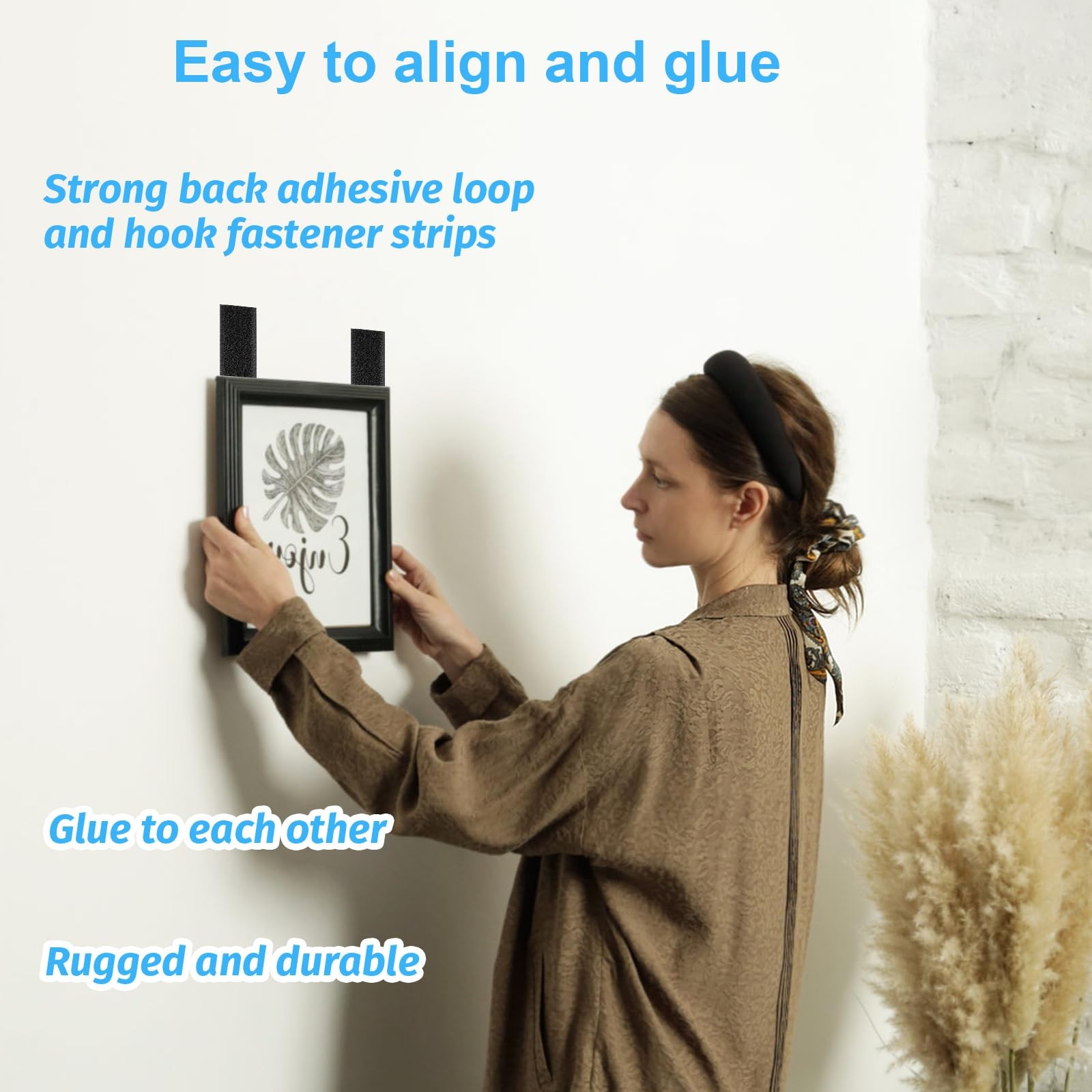 32 Sets 1X4 Inch Hook and Loop Strips with Adhesive, Strong Sticky Back, Heavy