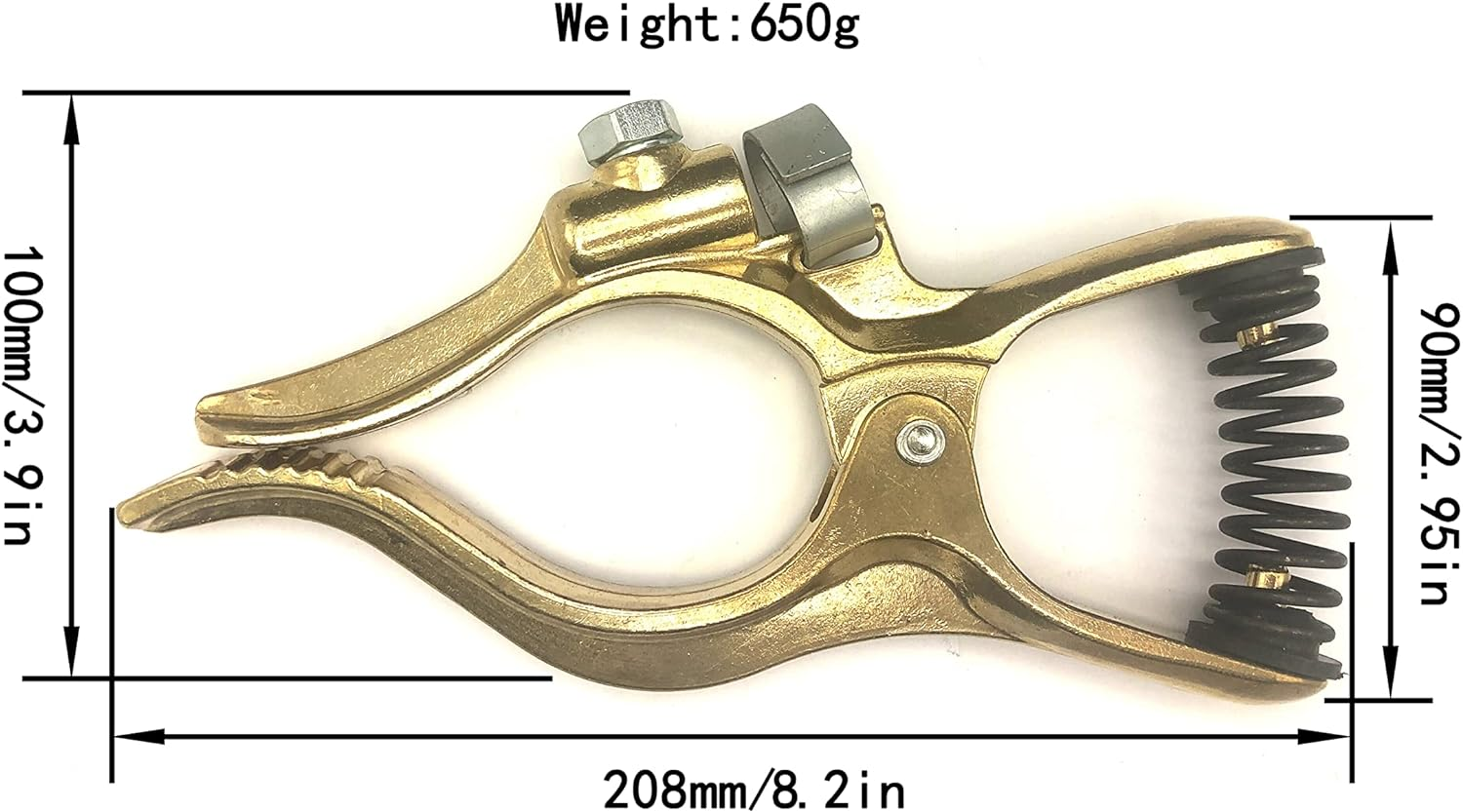 300-Amp T-Style Welding Ground Clamp Brass
