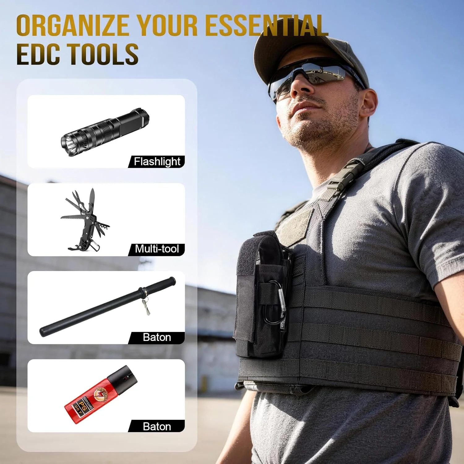 OneTigris Flashlight Holster Flashlight Holder Molle Flashlight Holster Tactical