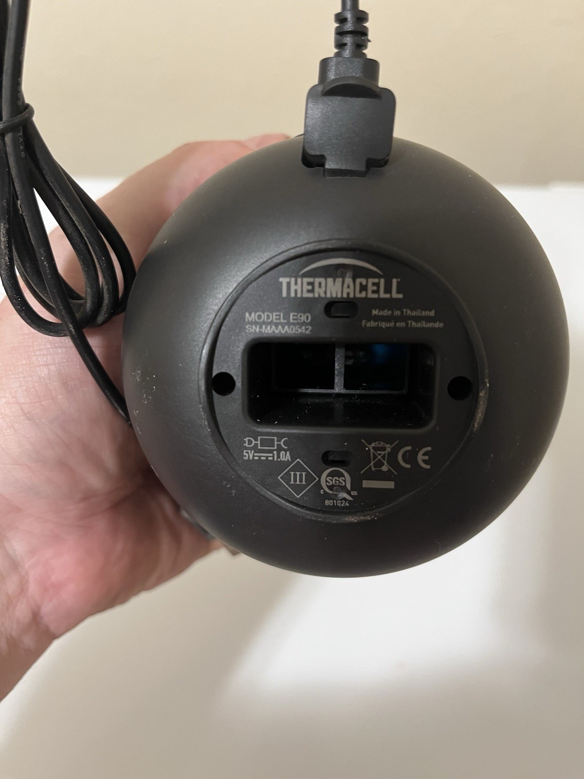 NO REFILL Thermacell Rechargeable Mosquito Repeller Model E90 Base ONLY