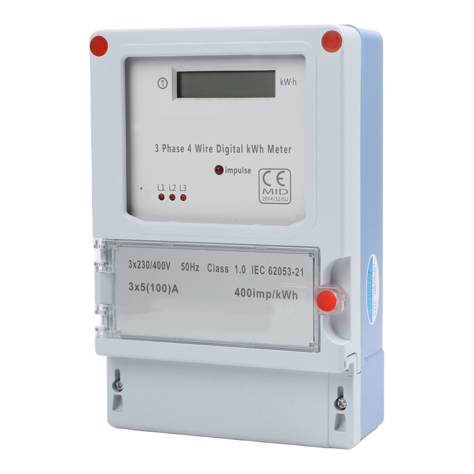 100A Capacity LCD Energy Meter Three Phase Meter Residential Application
