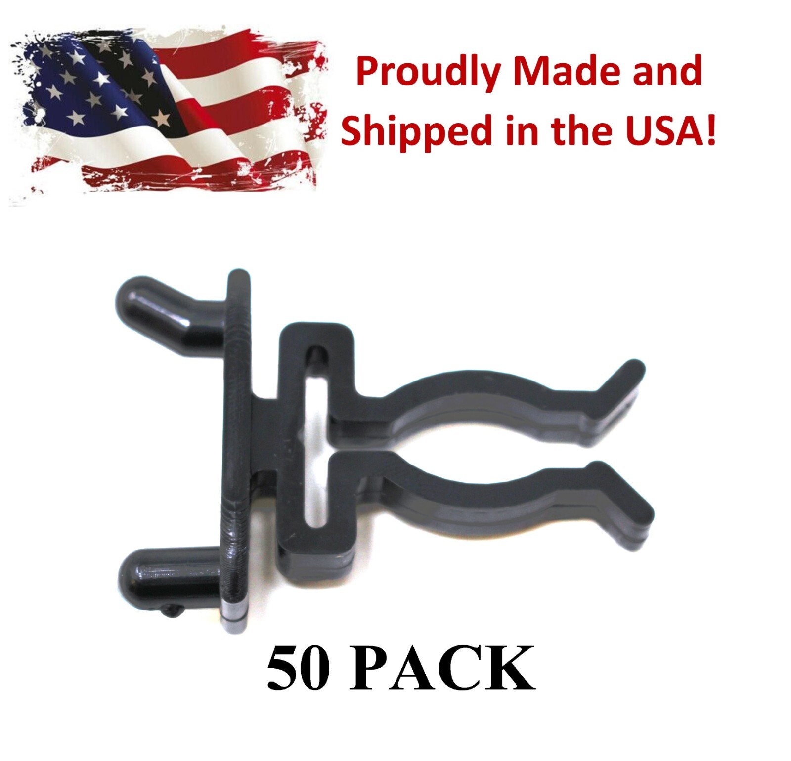 Spring Style Tool Holder Black 50-PK Garage Organizer for 1/4 Pegboard Peg Hooks