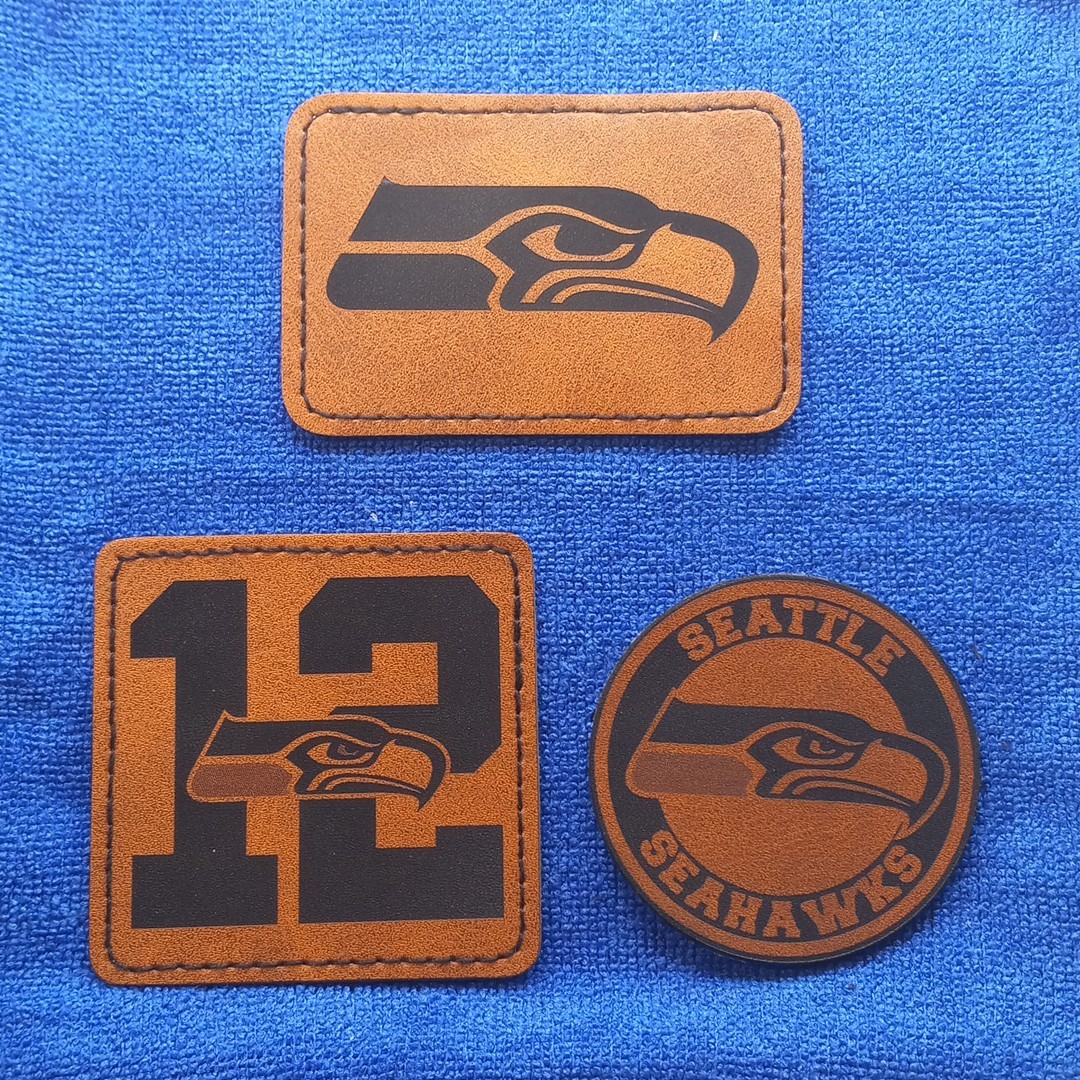 Seahawks Leather Iron on Patch For Hats And Accessories