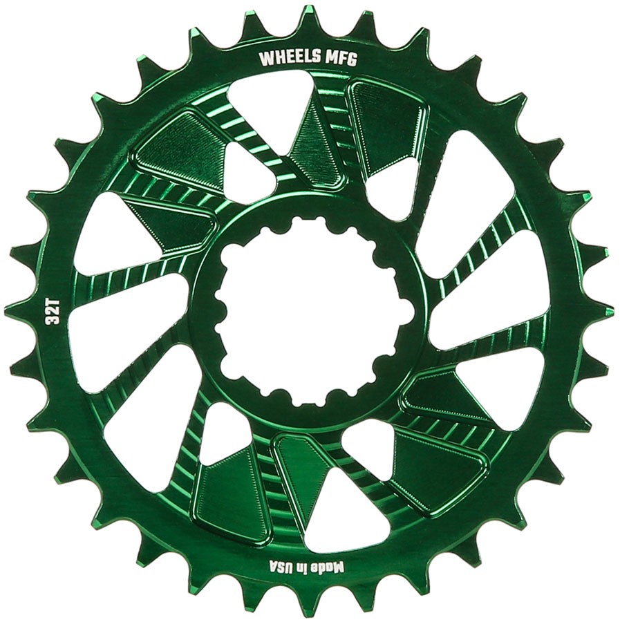 Green 32T Aluminum Direct Mount Chainring for 3-Bolt with Narrow-Wide Tech