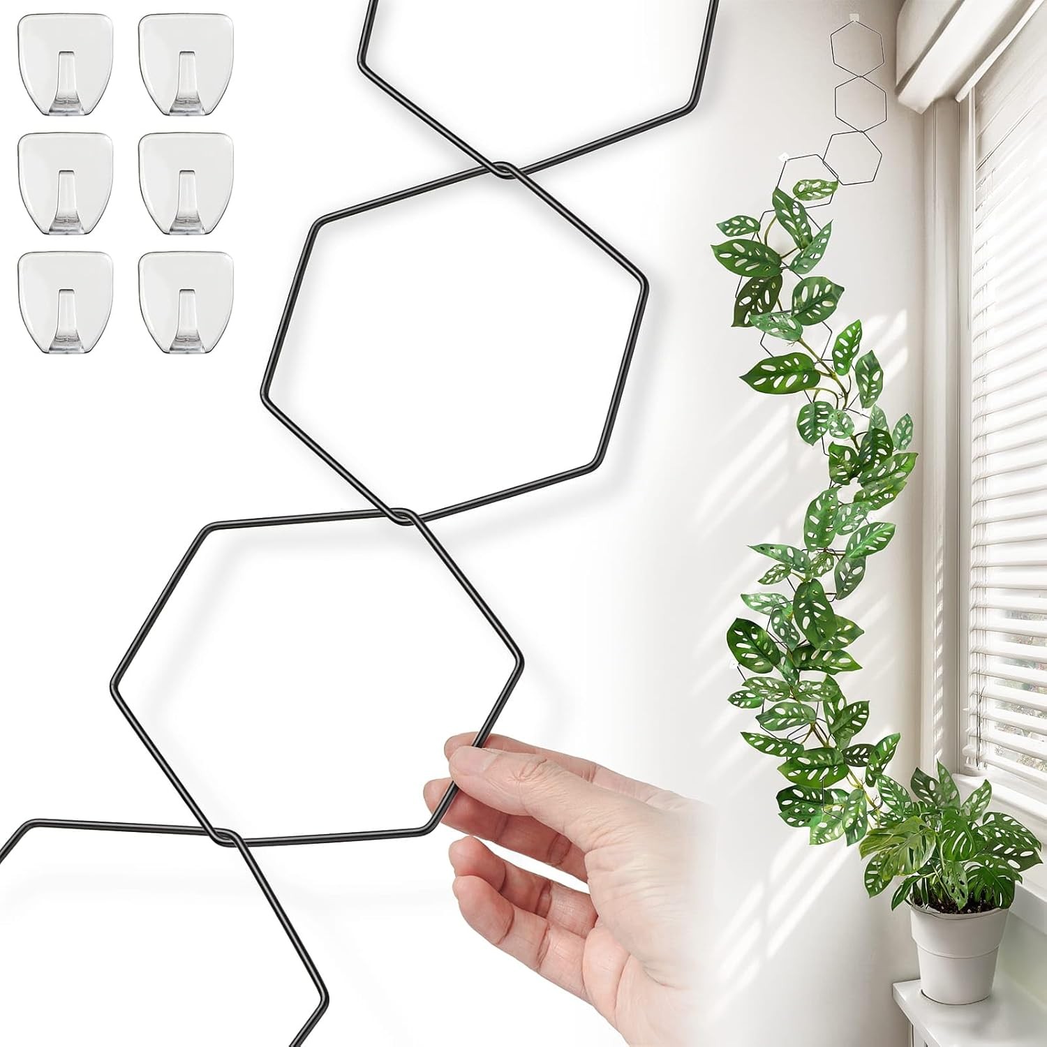 Chain Trellis for Climbing Plants - Indoor & Outdoor House Plant Black