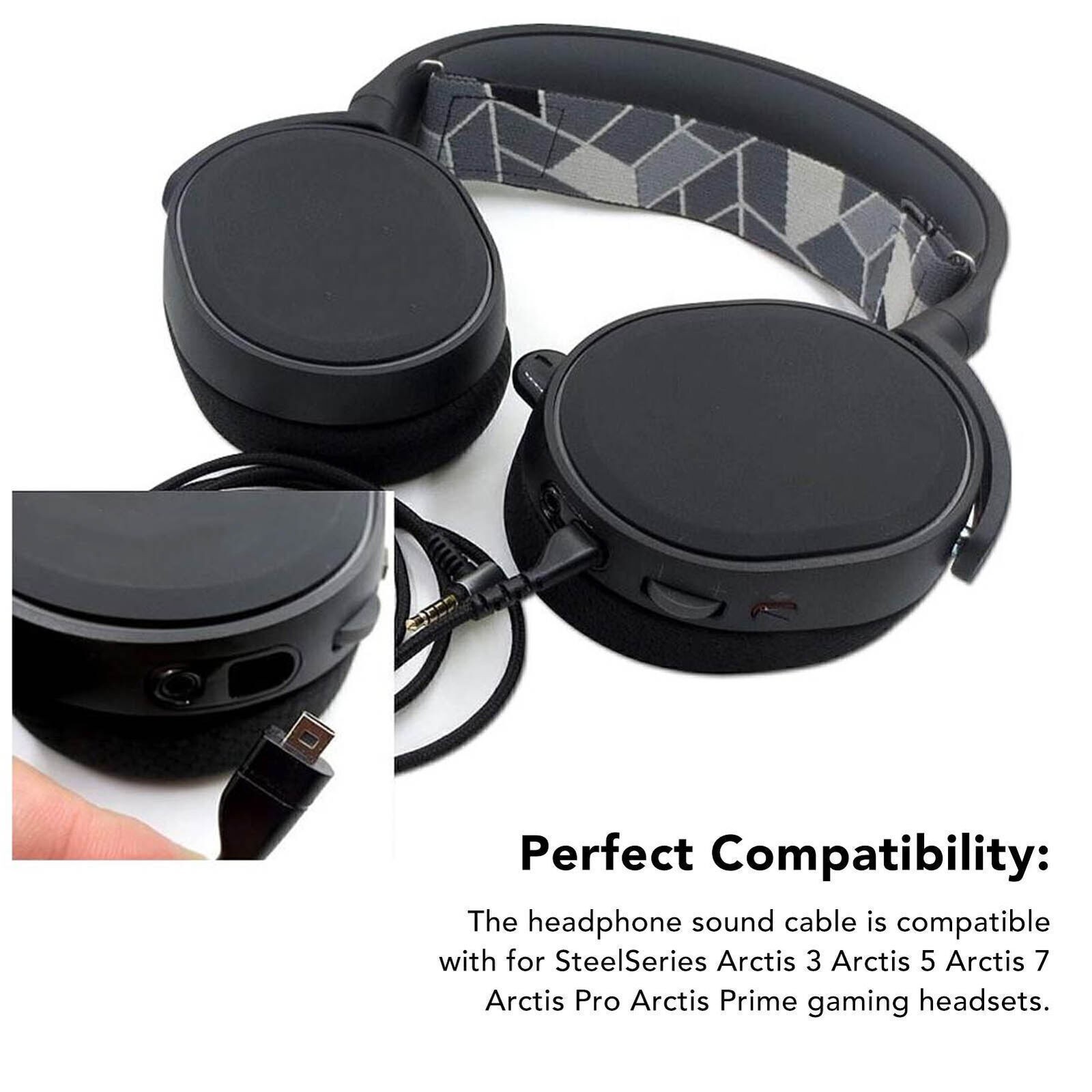 Headphone Sound Cable Replacement Compatible for SteelSeries Arctis 3 Arctis 5