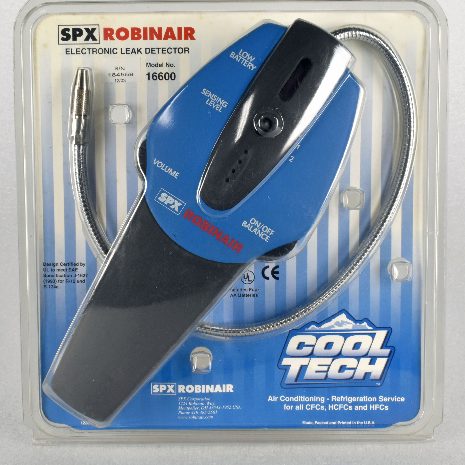 SPX Robinair Cool Tech Electric Refrigerant Leak Detector Model 16600 USA