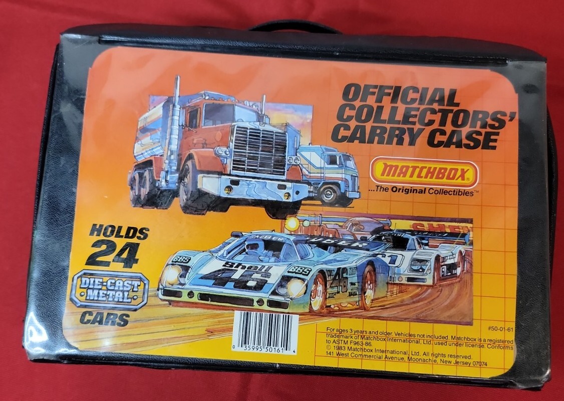 Matchbox Cars Official Collectors Carry Case Black 1983 Vintage w tray see photo
