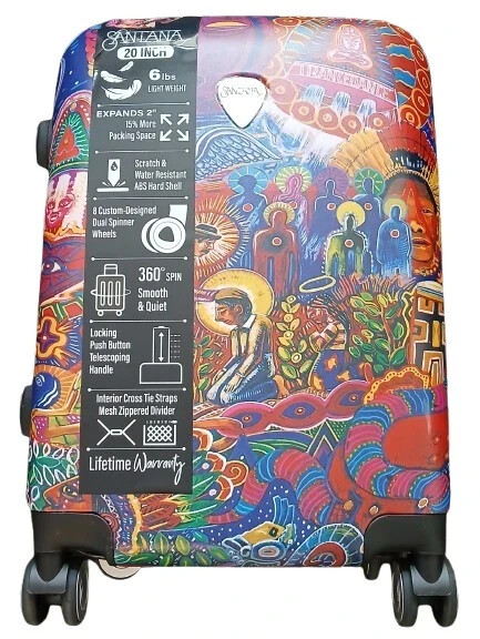 CARLOS SANTANA SUPERNATURAL Carryon Luggage Rolling Hardshell 20" NEW NWT