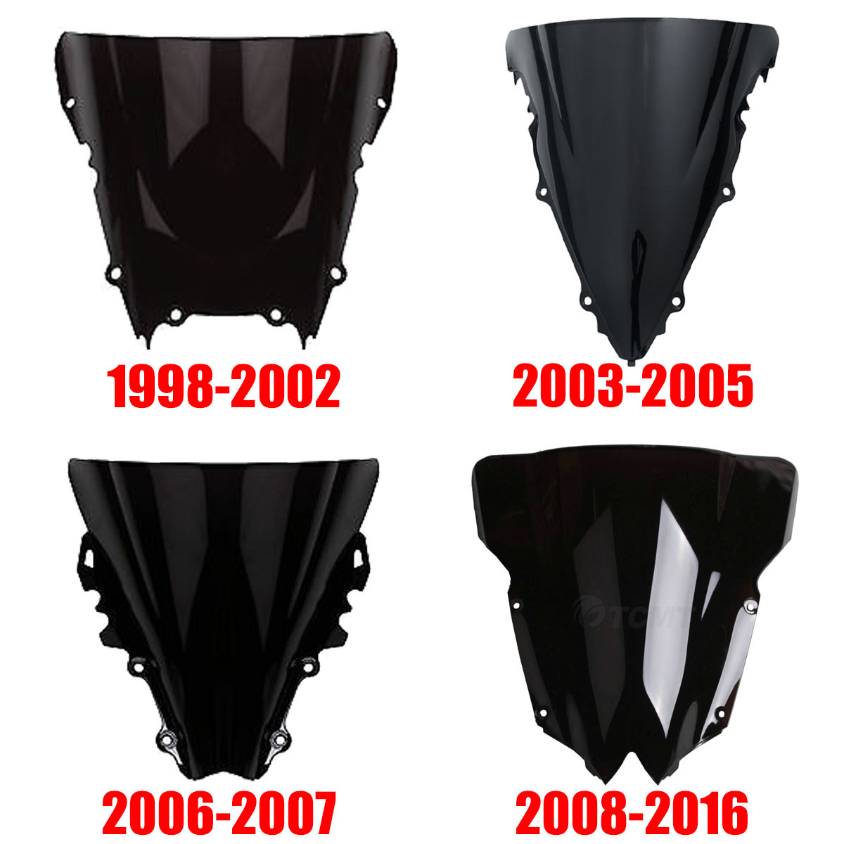 Dual Bubble Windshield Windscreen For Yamaha YZF R6 1998-2016 2003-2005 08-16