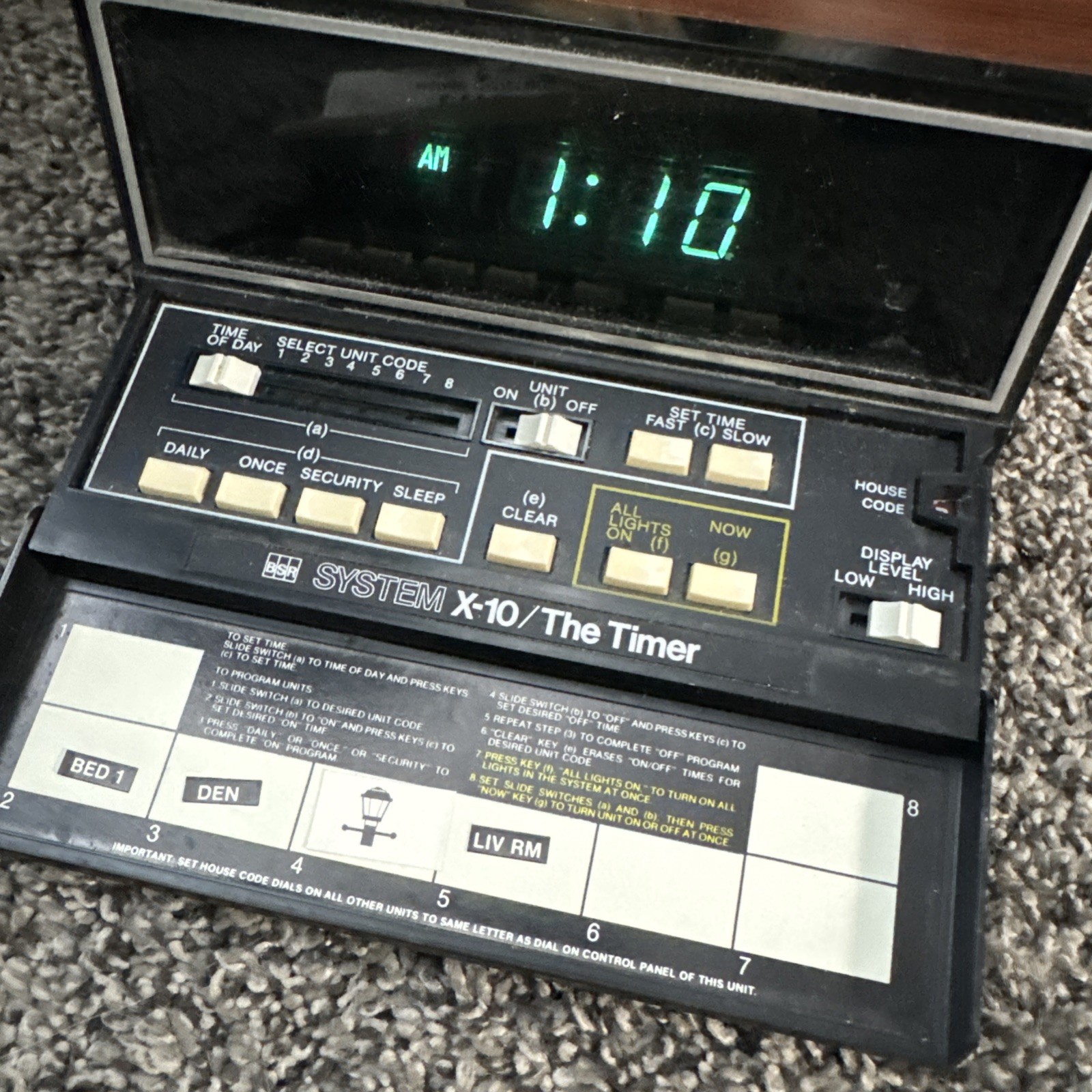 BSR SYSTEM X-10 / The Timer - Alarm Clock / Appliance Control System Manual