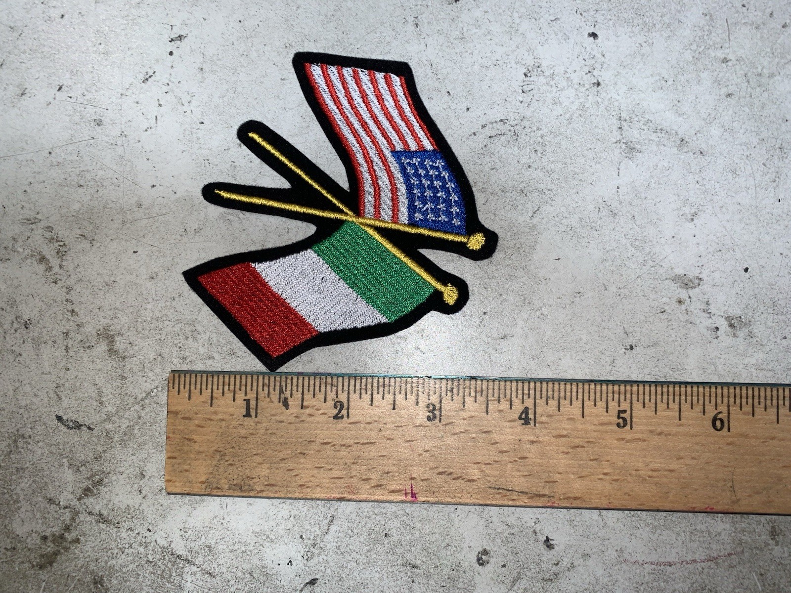 CUSTOM MADE Embroidered Italian American Flag Patch Iron On