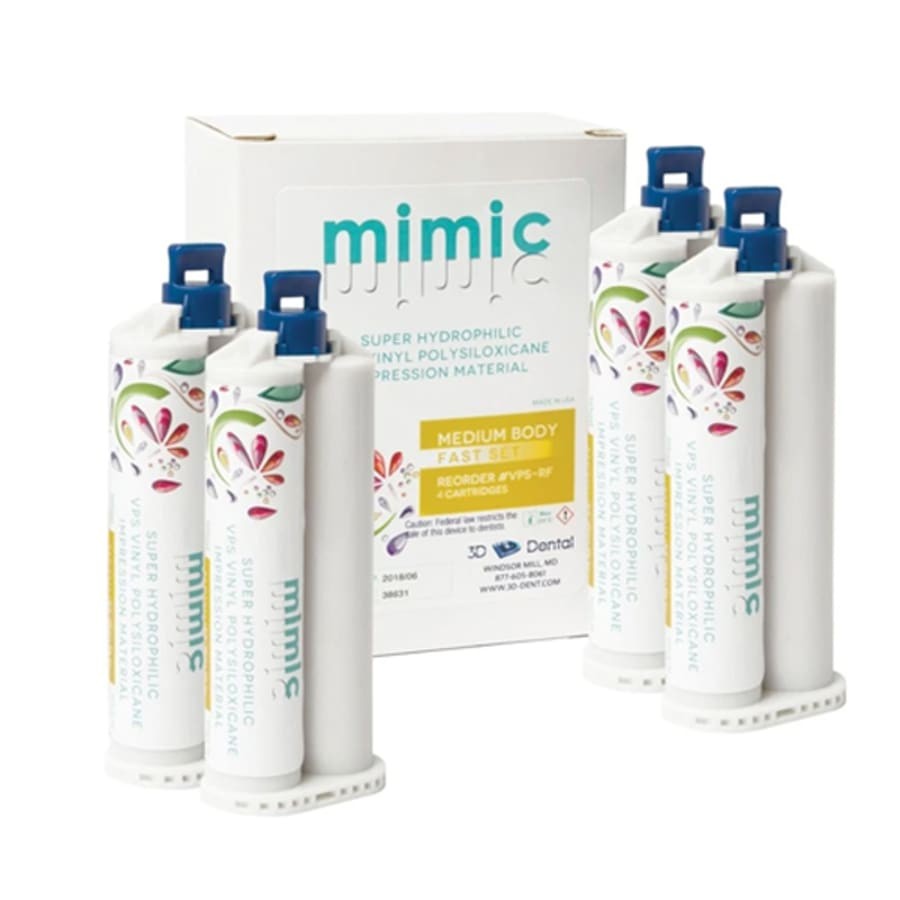 Medium Body Fast Set Impression Material VPS 50 mL Cartridges Multiple Sets