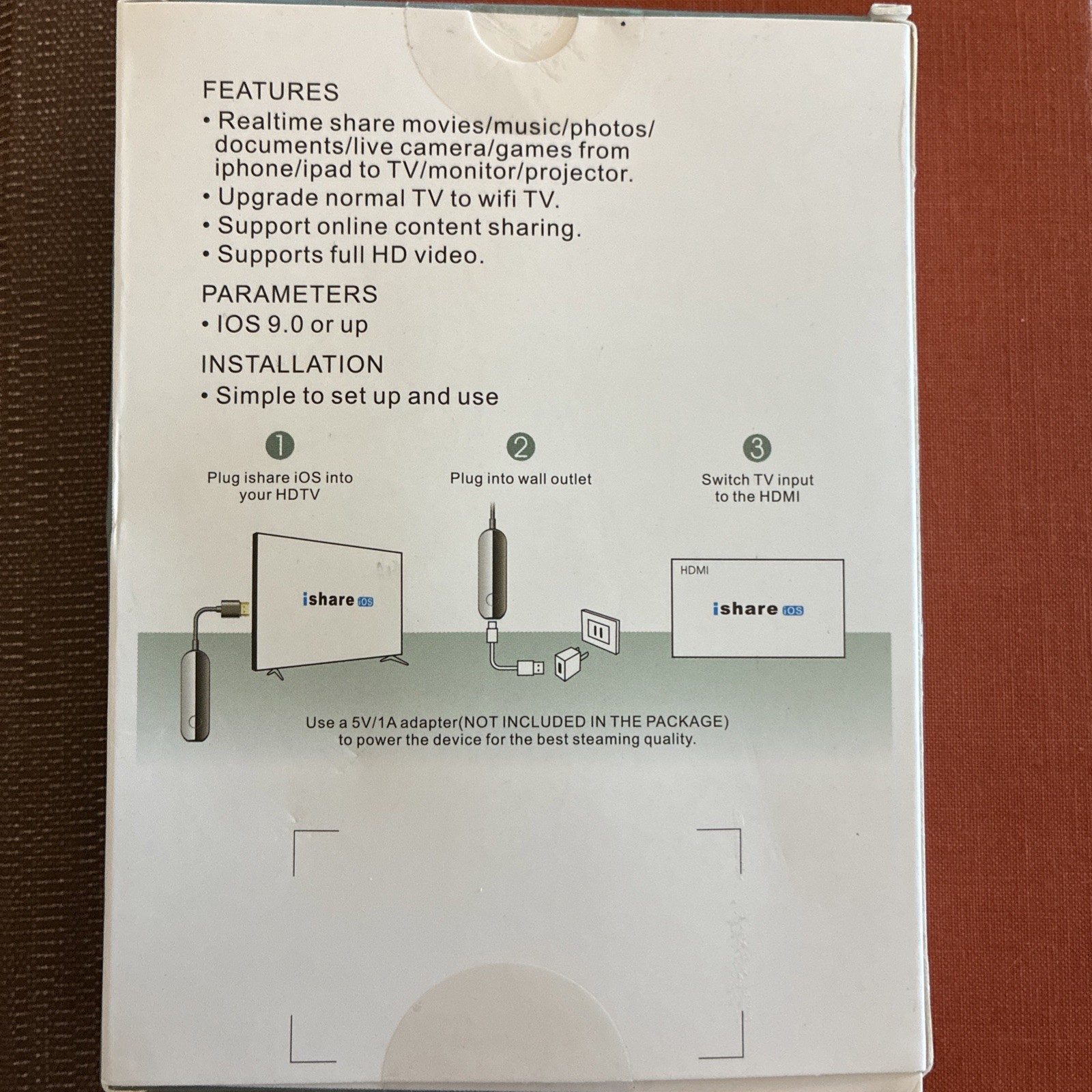 iShare iOS Wireless HDMI Display Adapter for iPhone, Streaming Mirroring Device