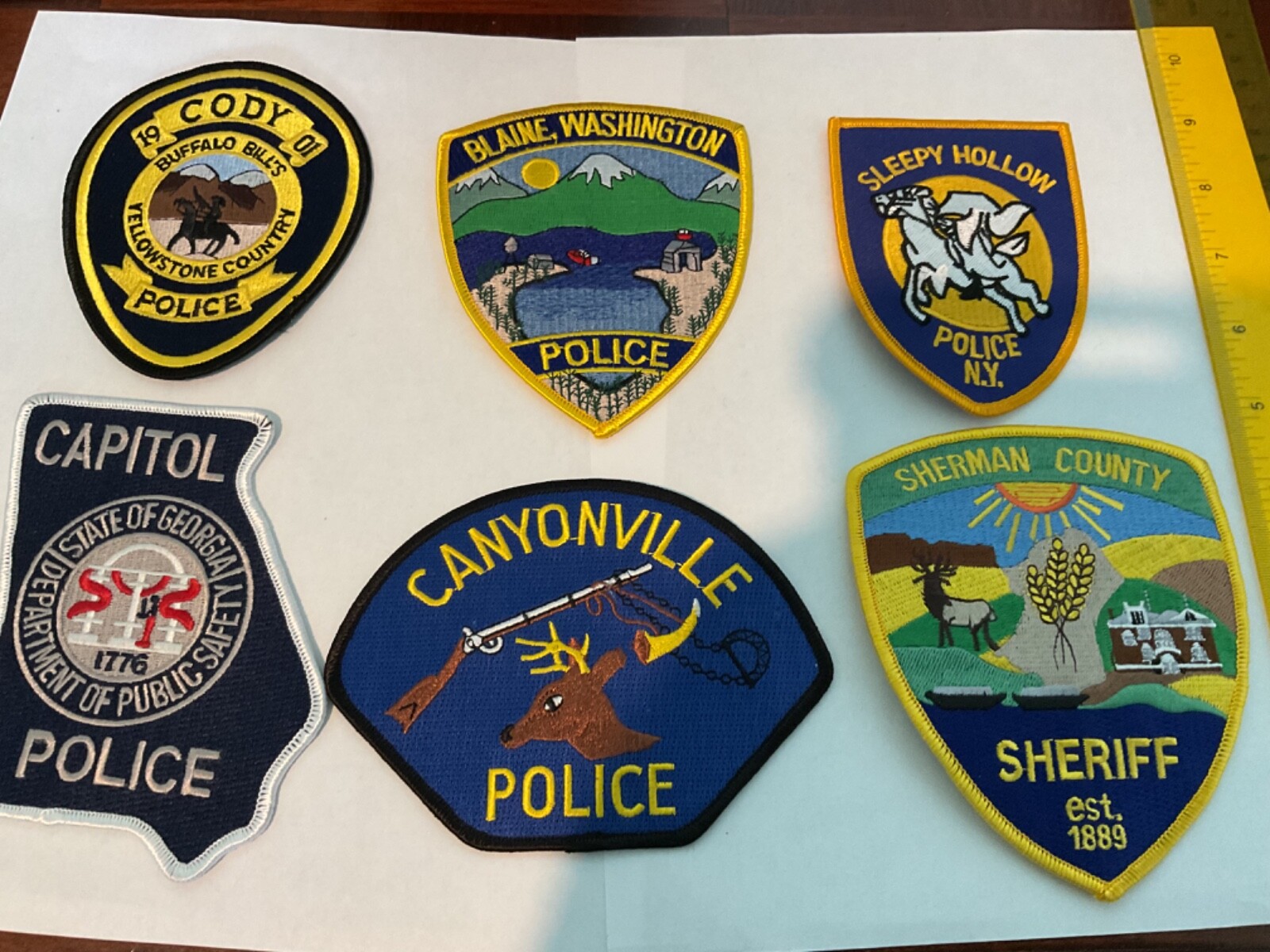 Police LawEnforcement collectable patches new full size 6 titles