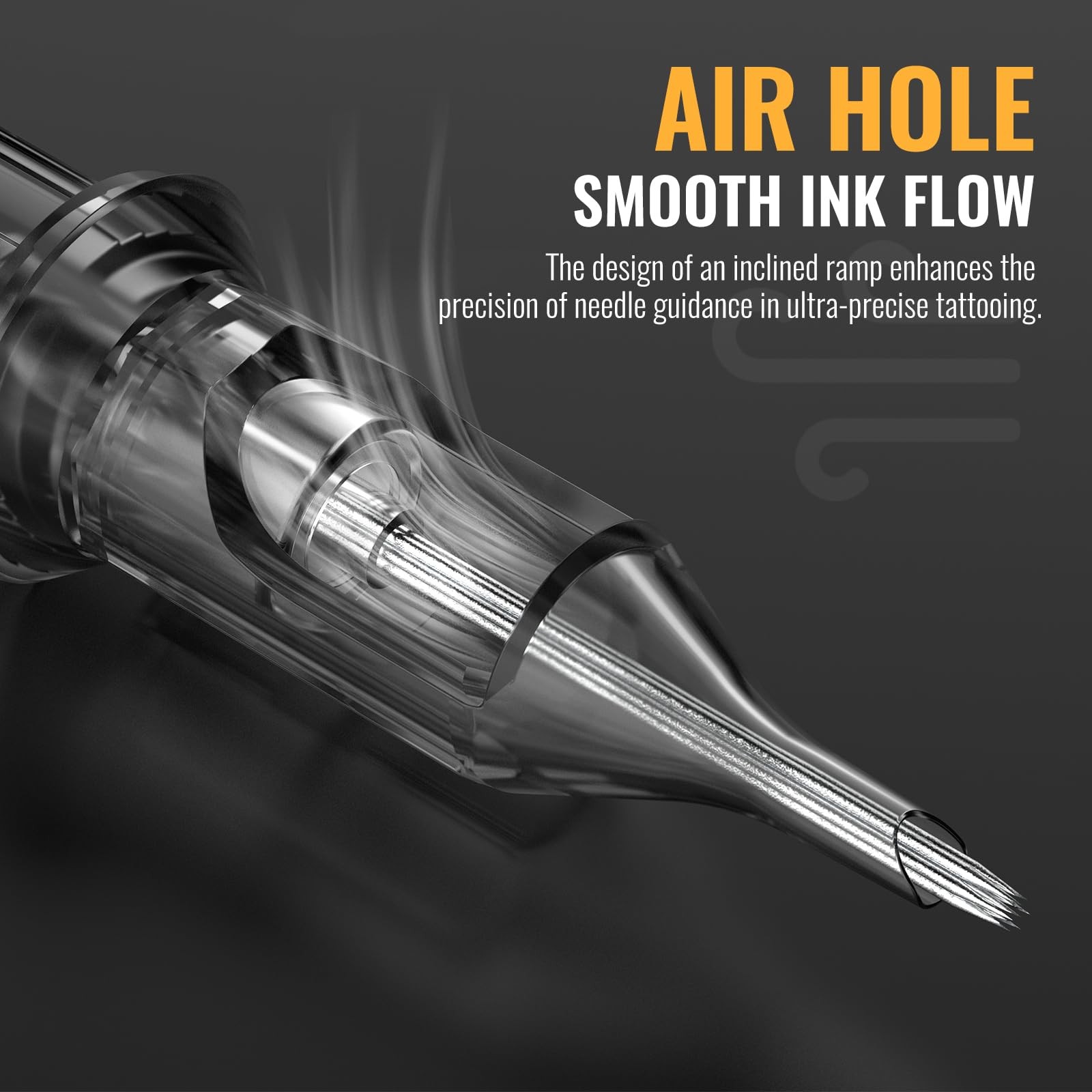 Wormhole Tattoo 50Pcs Needles Long Taper Assorted Disposable Grey