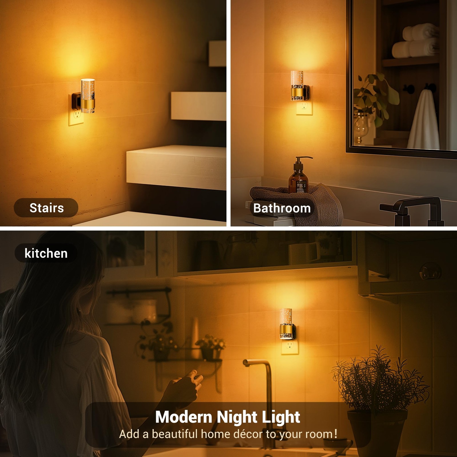 JandCase Night Light, Automatic Night Lights Plug into Wall, Dimmable LED Nig...