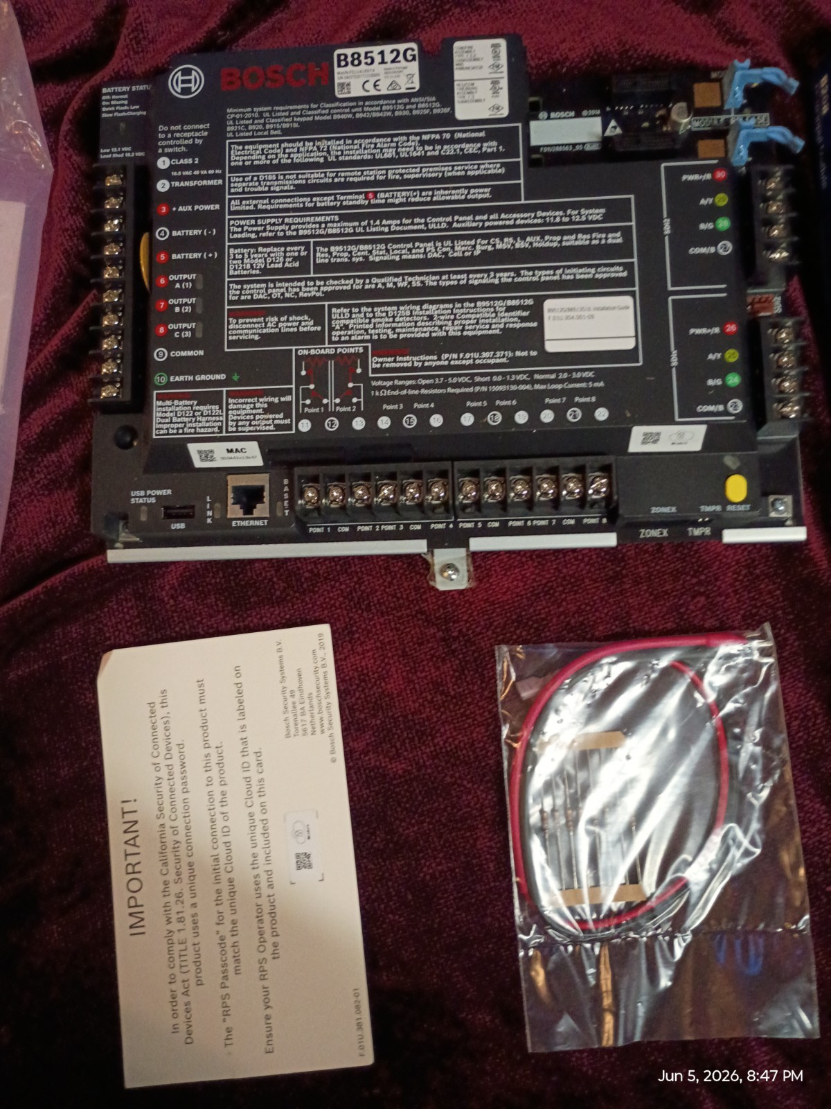 Bosch B8512G G Series IP Control Panel
