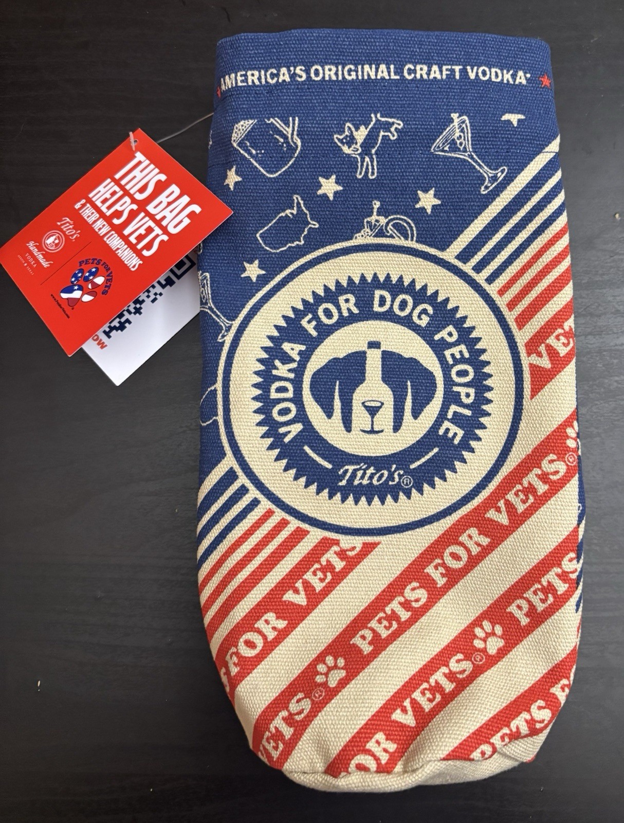 Tito’s Vodka Gift Bag. Vodka For Dog People Bag. “Pets For Vets”. *New*