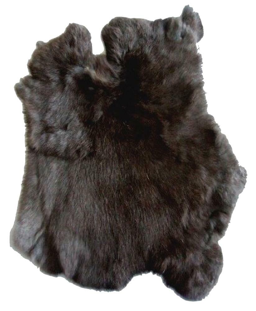 RABBIT SKIN NATURAL BLACK COLOR fur pelt bunny hair craft supplies rabbits HARE