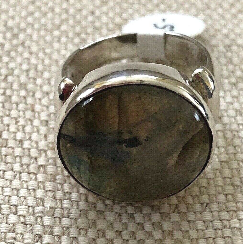 Labradorite in Sterling Silver Ring Size 8.5