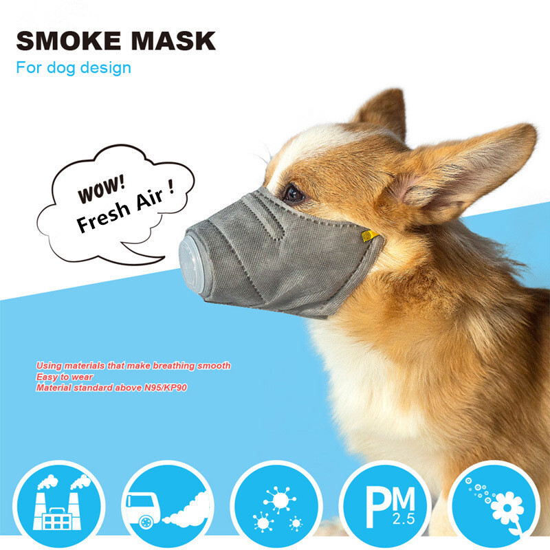 3X Dog Face Mask Pet Protective Muzzle Breathable Soft Cotton Mouth Mask PM2.5
