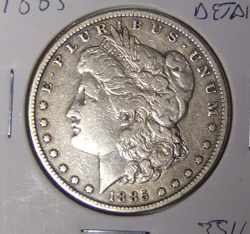 1885-P Morgan Silver Dollar Fine Cleaned Philadelphia Mint (9124)