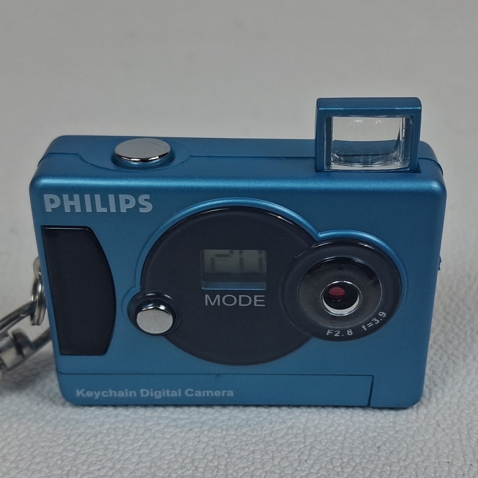Philips Keychain Digital Camera Blue Pop-up Viewfinder Mini-USB Compact