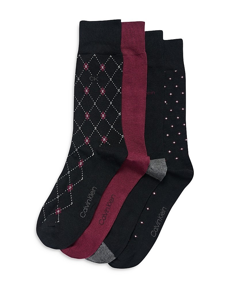 Calvin Klein Combed Cotton Blend Holiday Dress Crew Socks Men's US7-12 Assorted