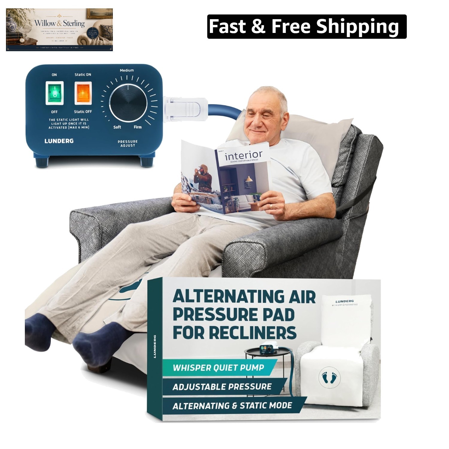 Alternating Air Pressure Pad for Recliner Chair - Pressure Relief Cushion Top...