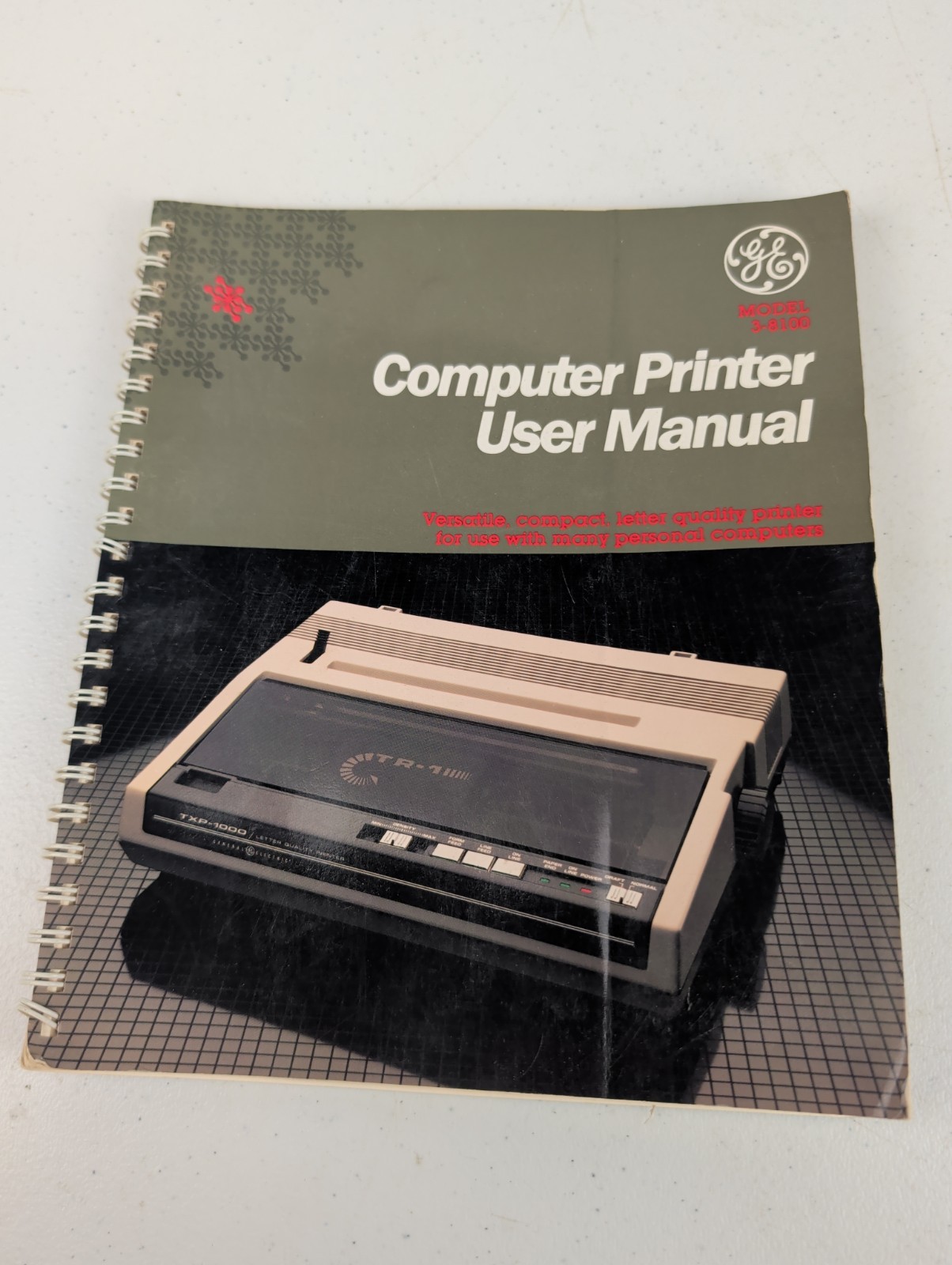 Vintage GE Model 3-8100 Computer Printer User Manual TRI TP-1000 Original