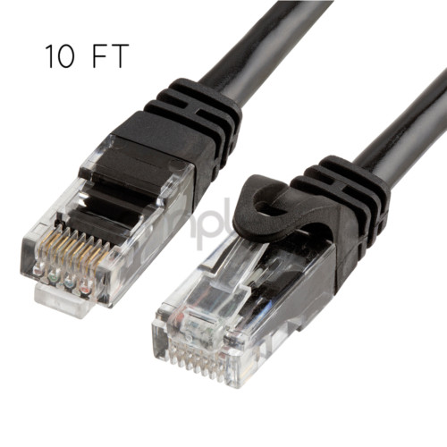10FT CAT6 Cable Ethernet Lan Network CAT 6 RJ45 Patch Cord Internet Black NEW