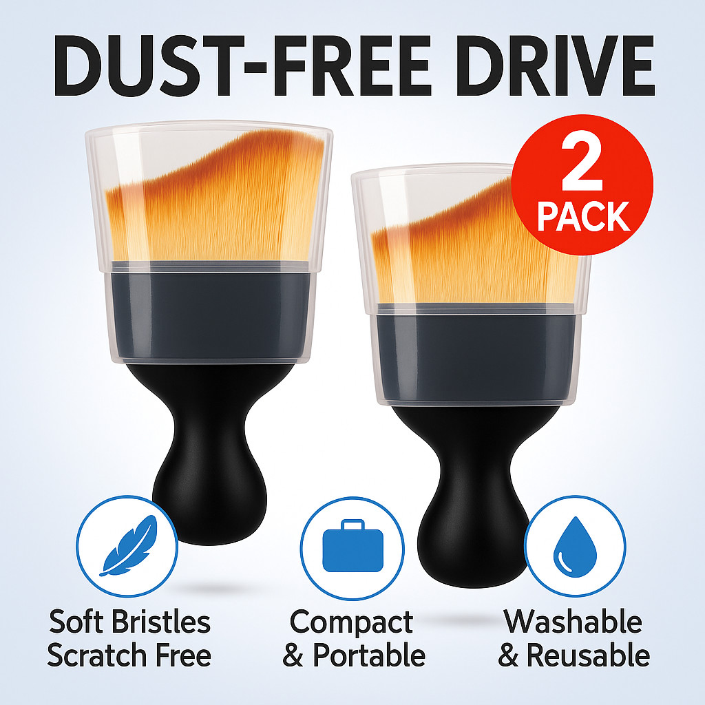 2PCS Car Interior Detailing Brush Soft Dusting Cleaner for Dashboard Air Vent