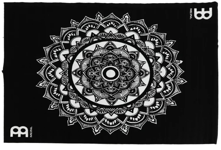 Meinl Cymbals Drum Rug 78-inch x 63-inch - Black and White Mandala