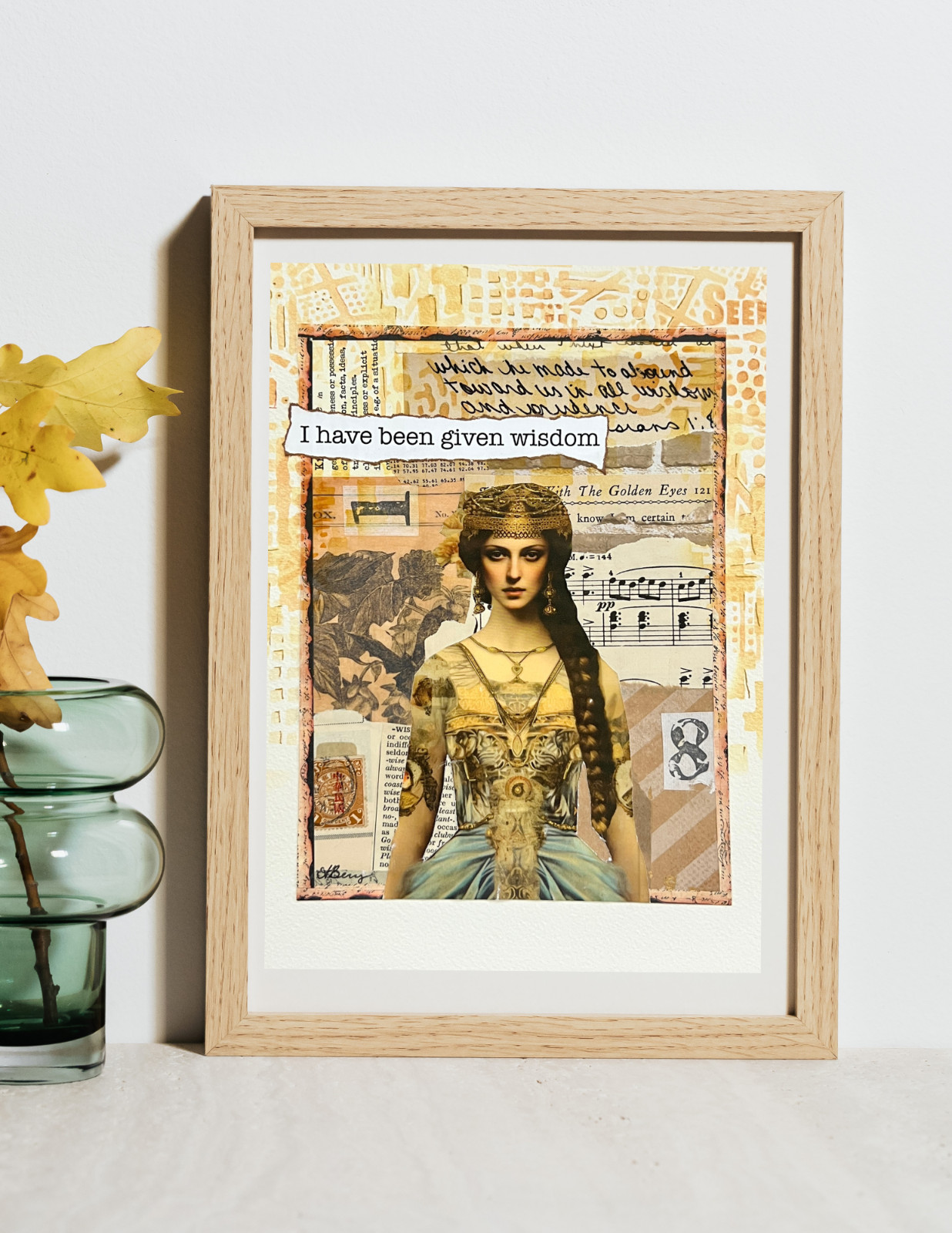 Original Collage Art 8x10 on Paper Bible Verse Wall Art