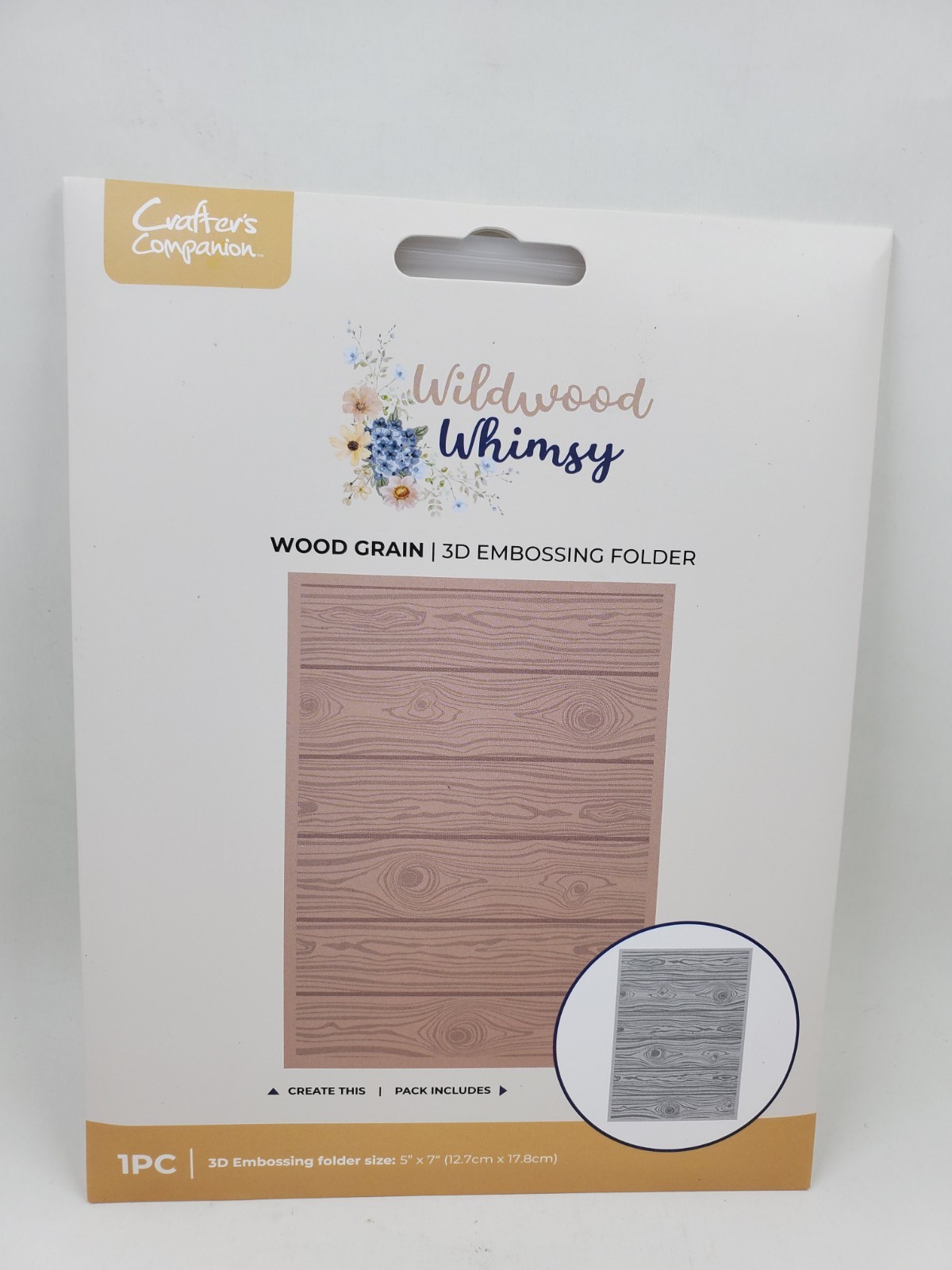 CS2 Crafters Companion Wildwood Whimsy Wood Grain 3D Embossing Folder New
