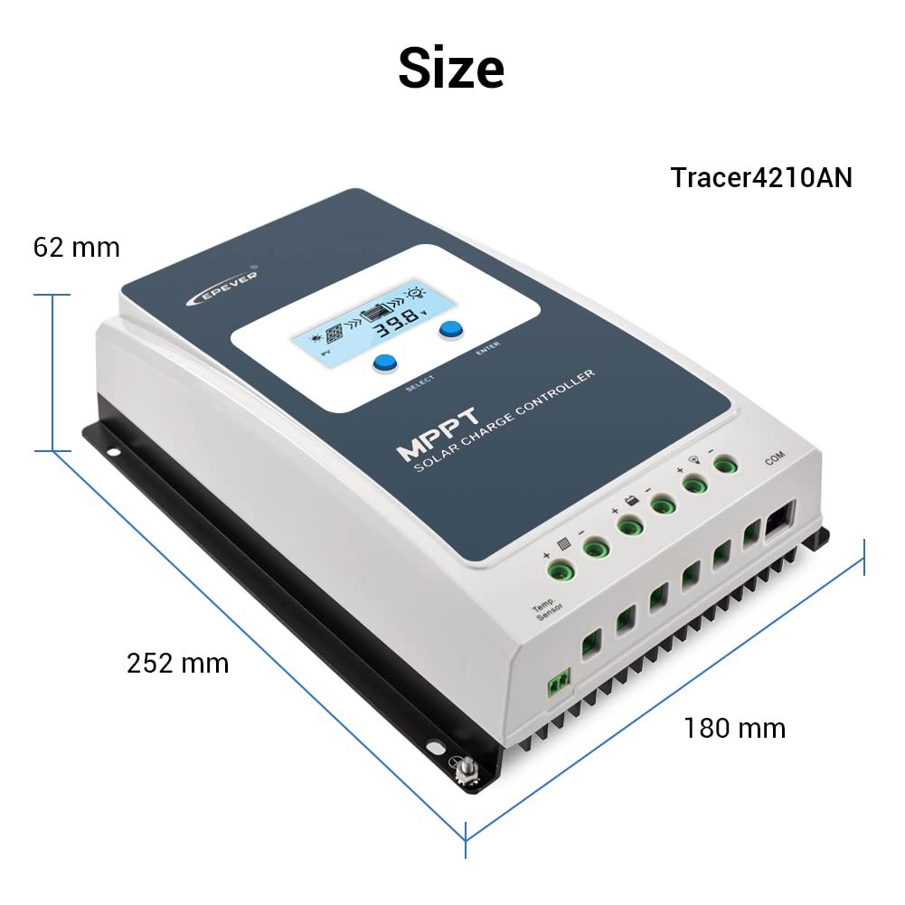 Epever 30A Solar Charge Controller Mppt 12V / 24V Auto Max.Pv 100V Input