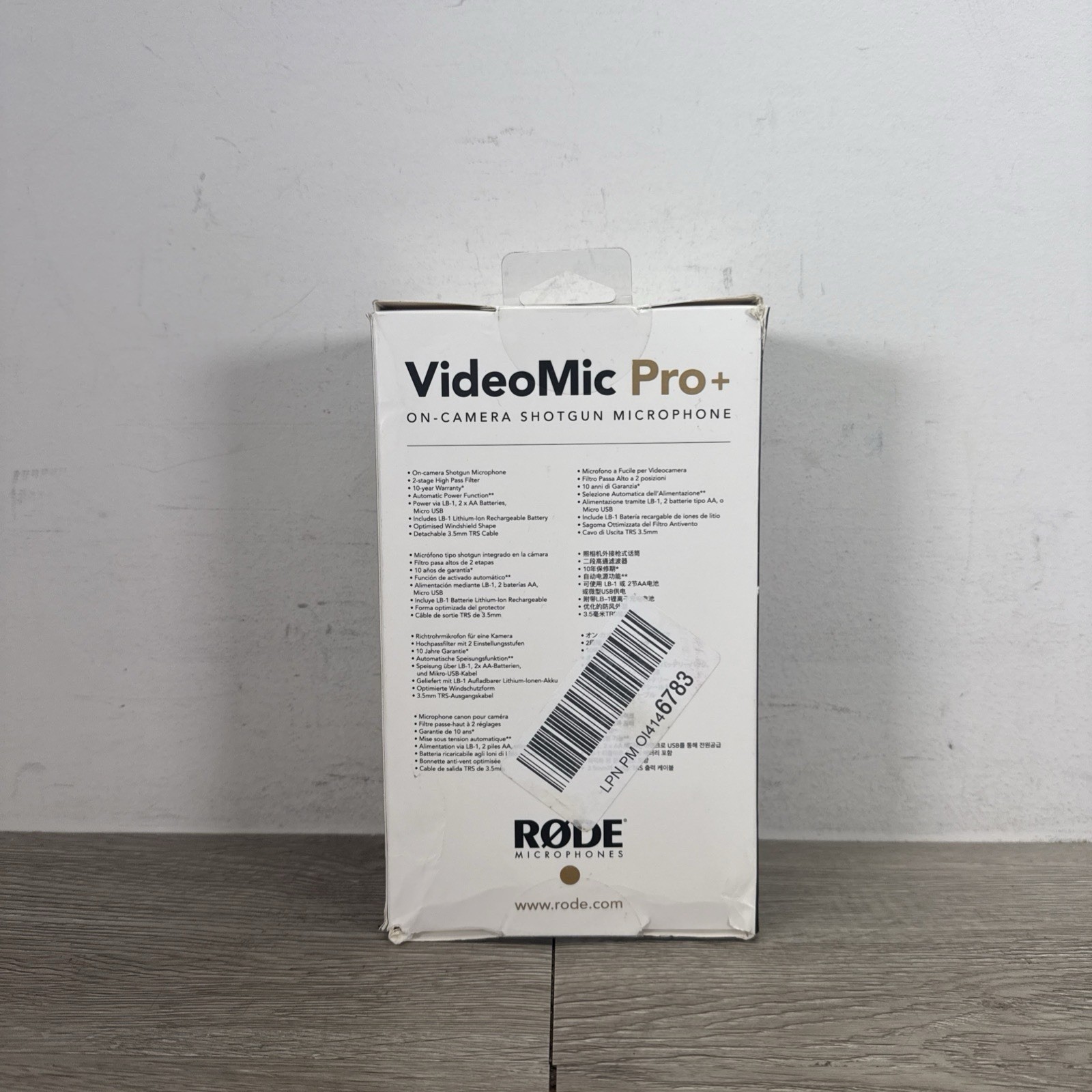 RODE VideoMic Pro Plus On-Camera Shotgun Microphone + Deadcat + Battery