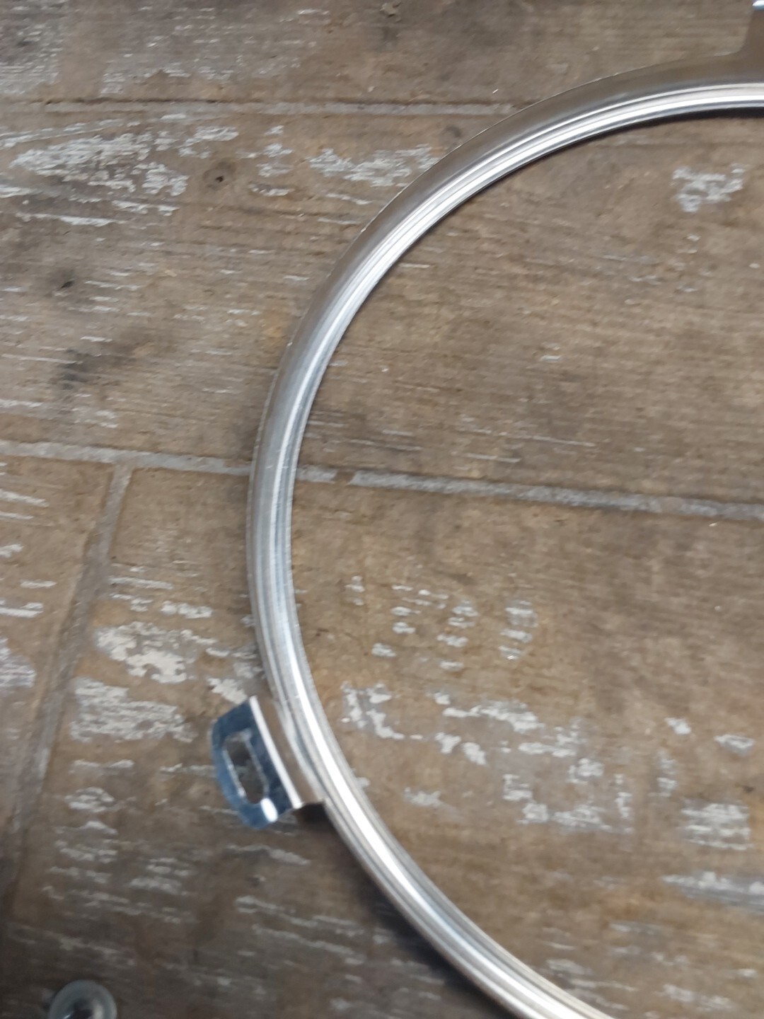 Harley Davidson Inner Headlight Indicator Light Bucket Trim Ring Silver 7"