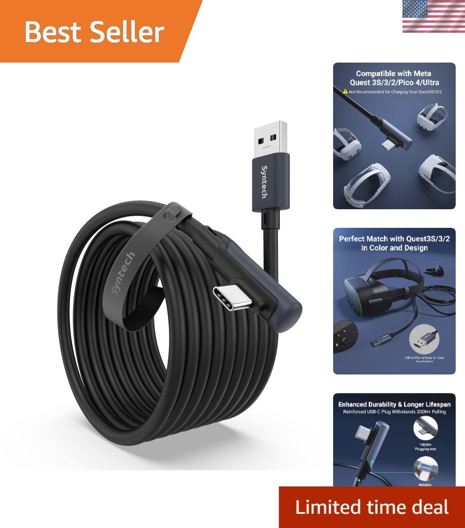 Link Cable 16 FT Compatible with Oculus/Meta Quest 3/Meta Quest 3S, Quest2/Pr...