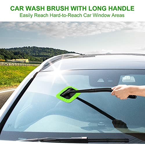 XINDELL Windshield Cleaning Tool – Grip 22” Microfiber Car Window Cleaner Dash