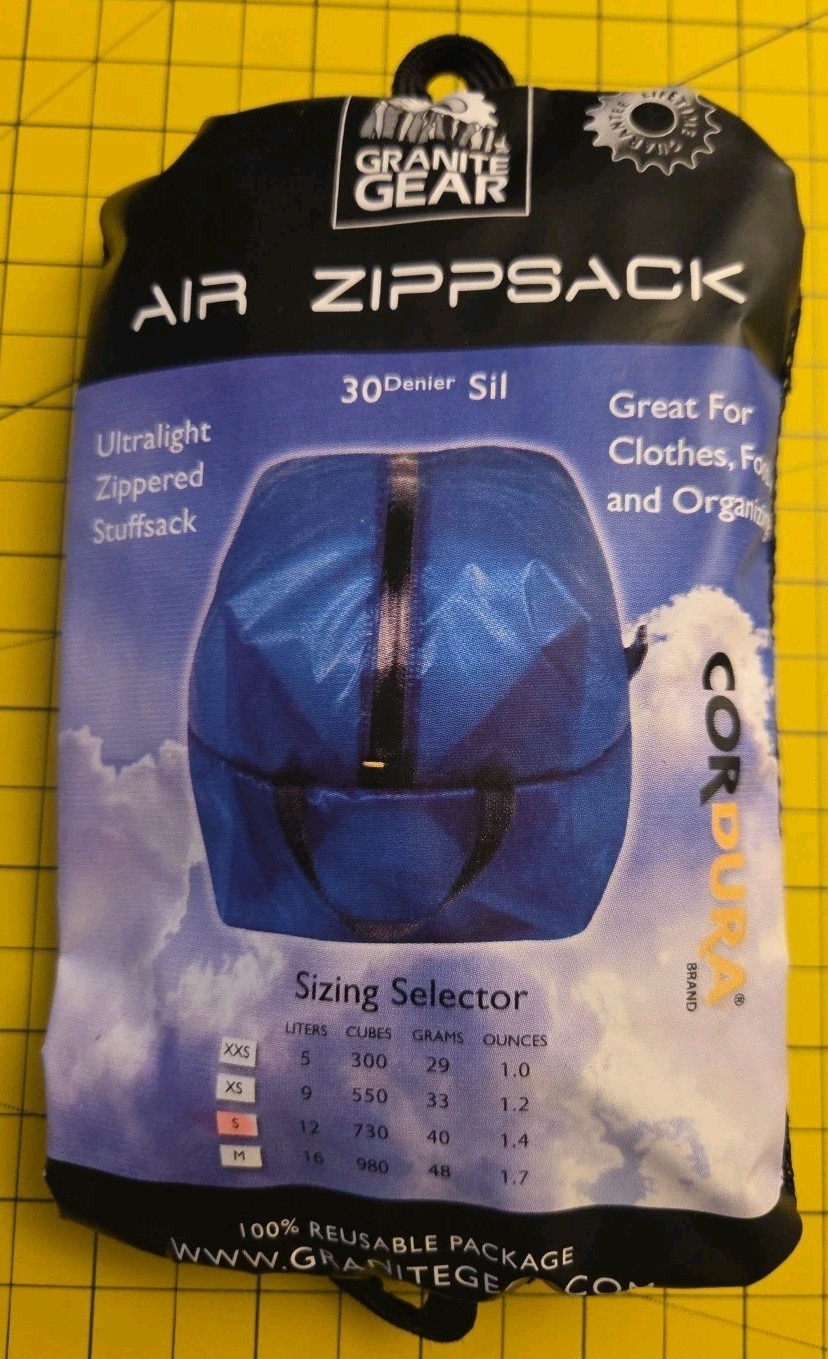 Granite Gear Air ZippSack Ultralight Zipper Stuffsack Purple 12L Brand New