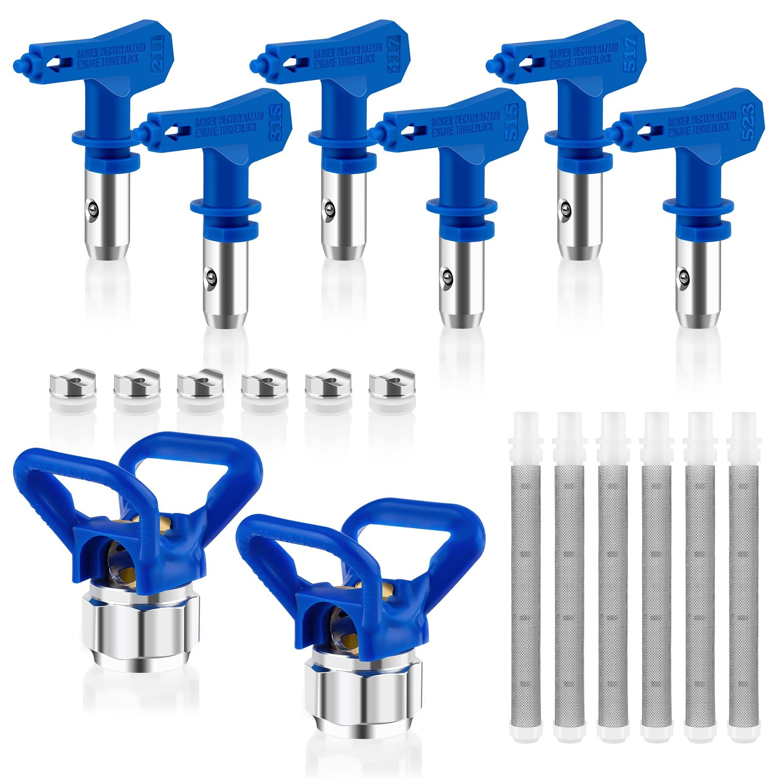 Airless Paint Sprayer Tips Set 14 Pc Reversible Nozzles Filters Guards House Pai