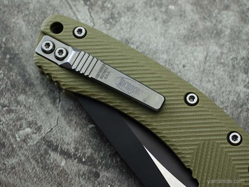 Microtech Amphibian RAM-LOK M390 Folding Knife, Green G-10