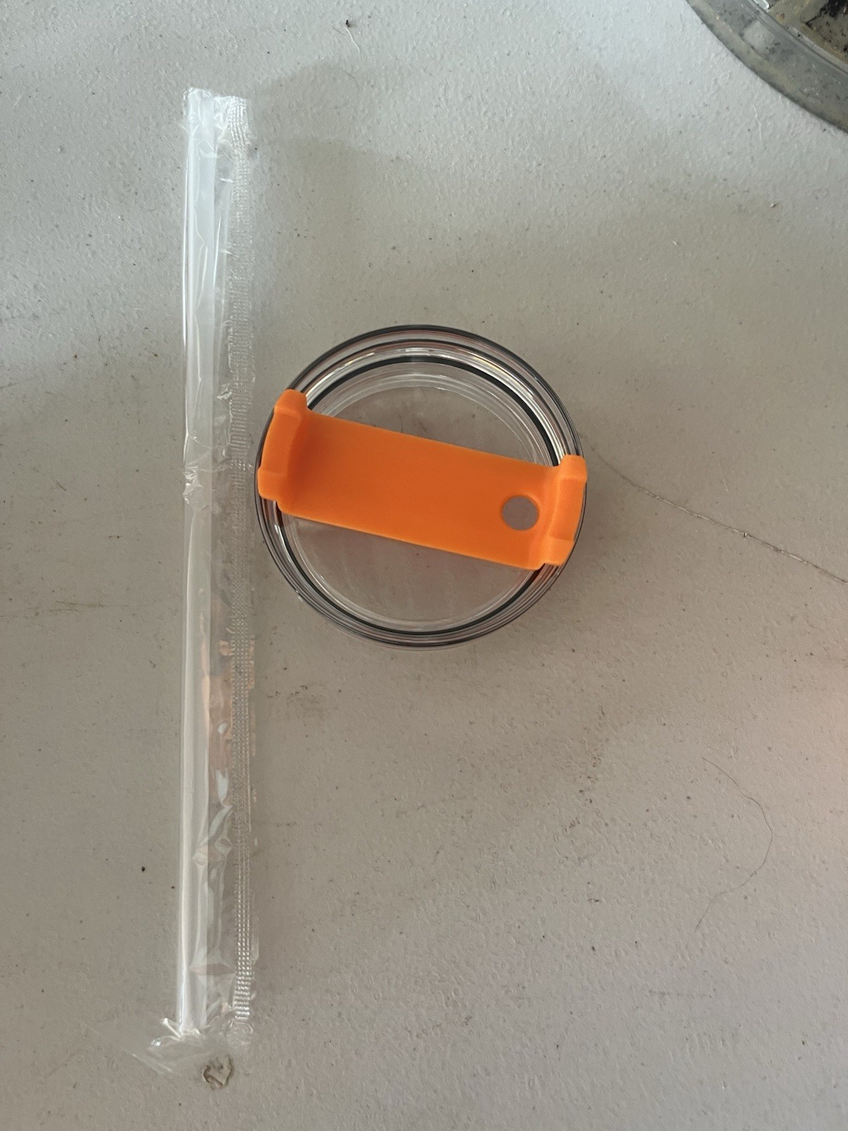 Splosh Orange Cup With Plastic Straw