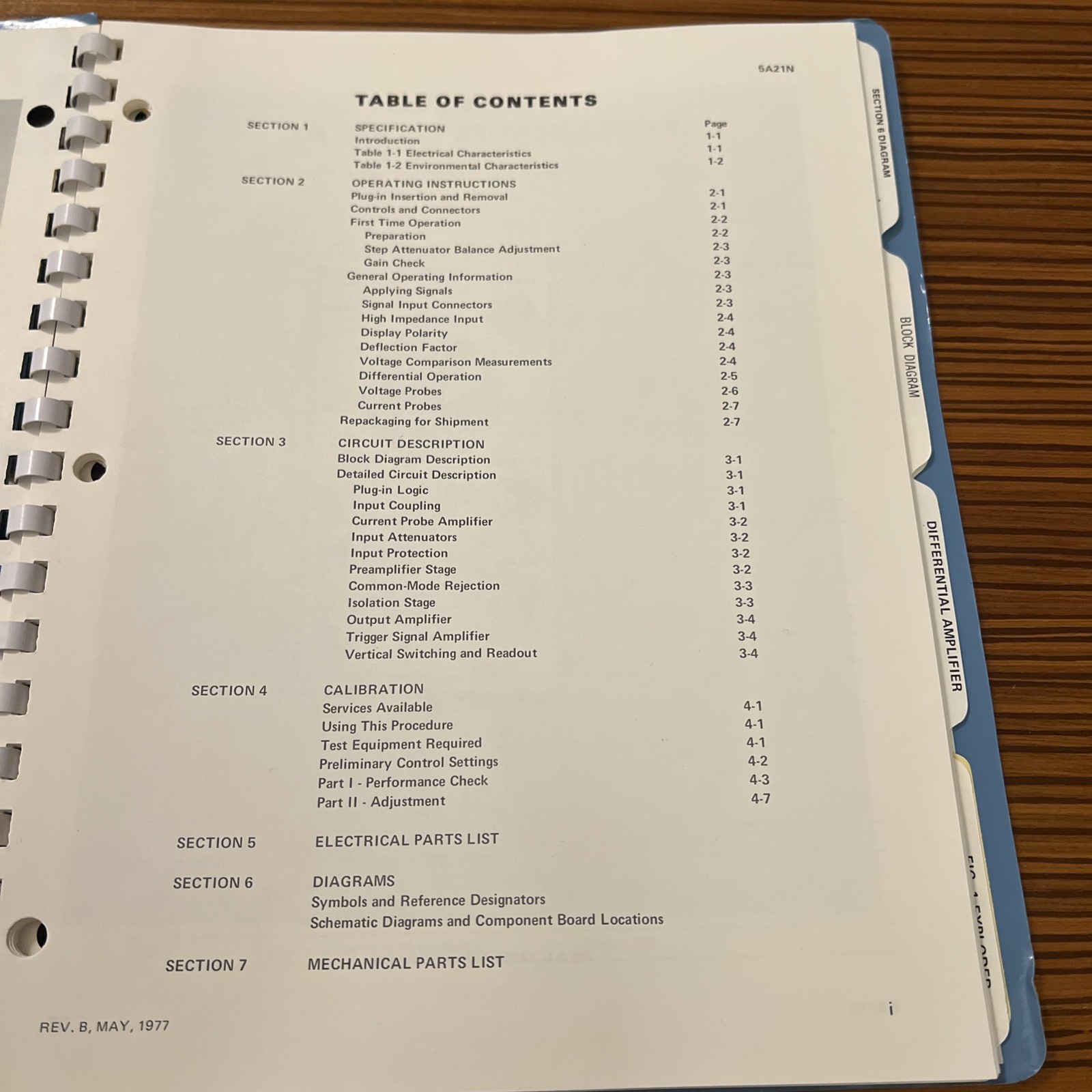Tektronix 5A21N Differential Amplifier Instruction Manual 1977